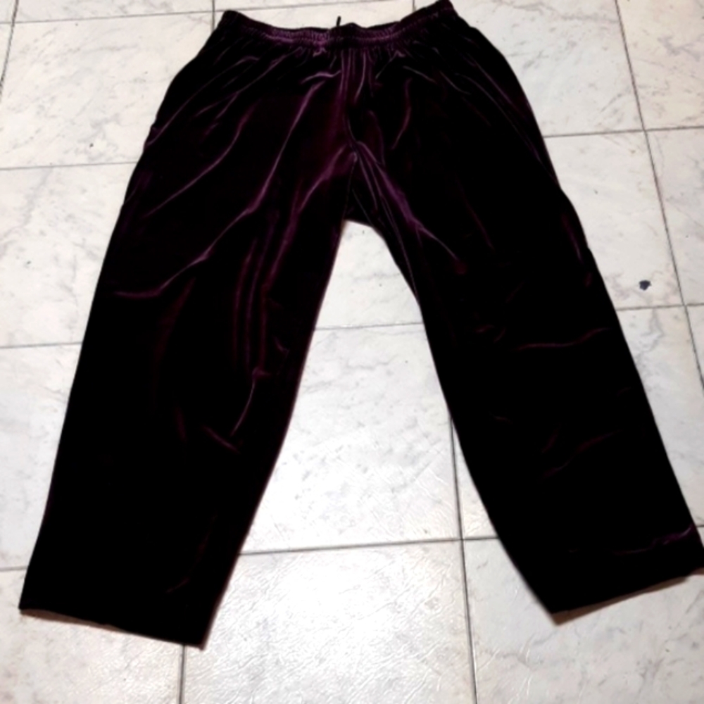Womens Stretch Loungewear Pants Plus sz 16W Petite Purple Plum B11 H&M